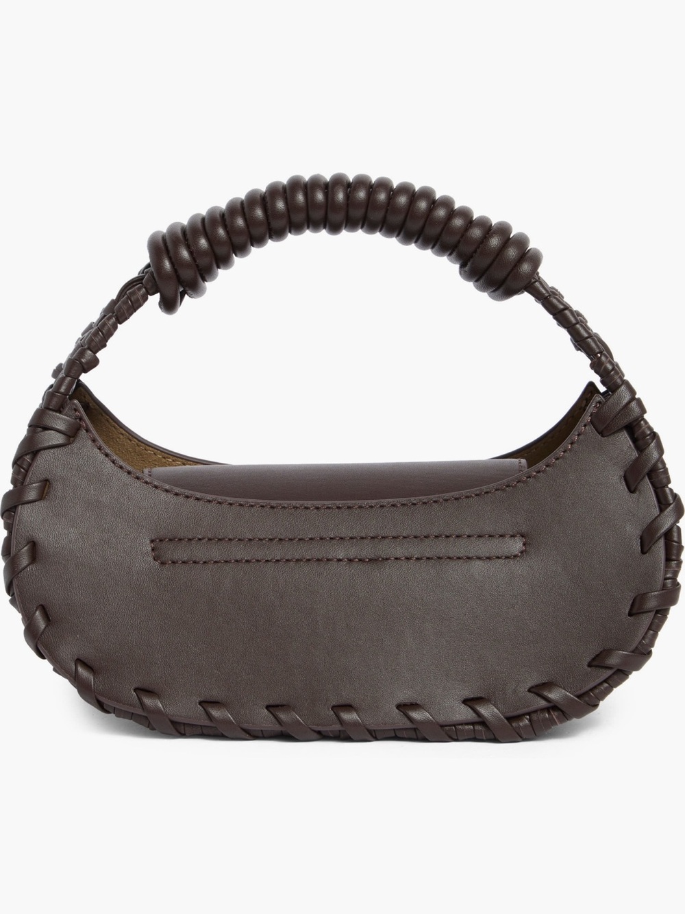 cult gaia Aiko Dark Brown Braided-Handle Mini Bag - Picture 3 of 4